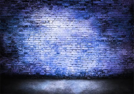 simsearch:400-08074733,k - Murky brick wall in blue tones Stock Photo - Budget Royalty-Free & Subscription, Code: 400-08403530