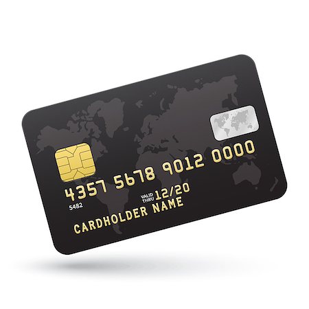 simsearch:400-05133703,k - Realistic Black Credit card isolated on white background. Vector illustration. Stock Photo - Budget Royalty-Free & Subscription, Code: 400-08403559