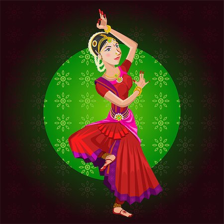 Young Indian Woman with Saree Outfit Performing Classical Dance of India Stock Photo - Budget Royalty-Free & Subscription, Code: 400-08403553