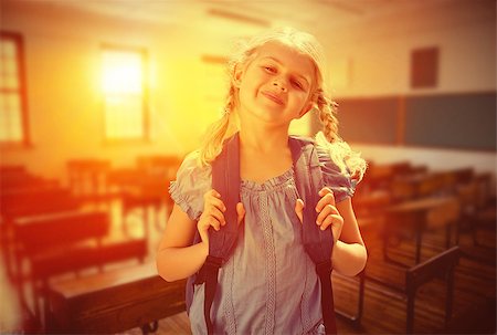 pupil in a empty classroom - School kid against empty classroom Stock Photo - Budget Royalty-Free & Subscription, Code: 400-08414373