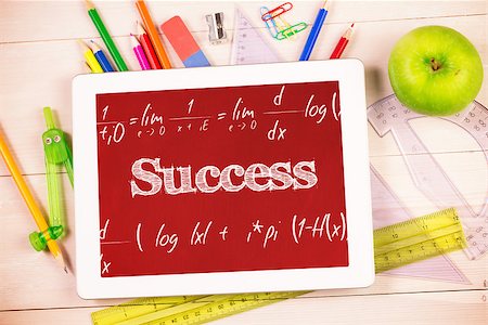 simsearch:400-04917346,k - The word success and maths equation against students desk with tablet pc Stock Photo - Budget Royalty-Free & Subscription, Code: 400-08414486