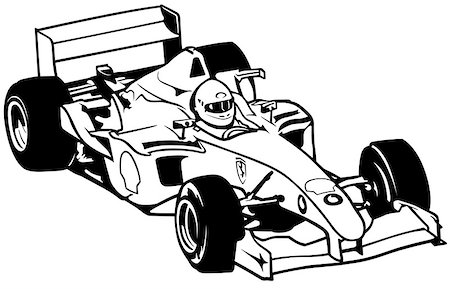 Formula One - Driver And Racing Car Illustration, Vector Stock Photo - Budget Royalty-Free & Subscription, Code: 400-08414854