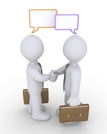 simsearch:400-06172483,k - Businessmen shake hands and two blank speech bubbles are above their heads Stock Photo - Budget Royalty-Free & Subscription, Code: 400-08410081