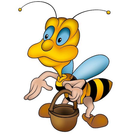 simsearch:400-08410665,k - Honeybee Holding Handbasket - Colored Cartoon Illustration, Vector Photographie de stock - Aubaine LD & Abonnement, Code: 400-08410382