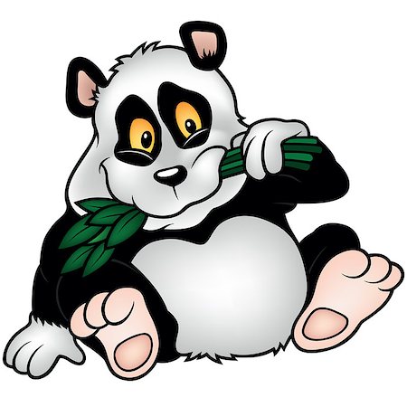 simsearch:400-08154053,k - Panda Bear with Bamboo Branch - Colored Cartoon Illustration, Vector Stock Photo - Budget Royalty-Free & Subscription, Code: 400-08411031