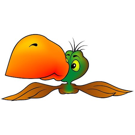 simsearch:400-08410665,k - Green Headed Parrot - Colored Cartoon Illustration, Vector Photographie de stock - Aubaine LD & Abonnement, Code: 400-08411032