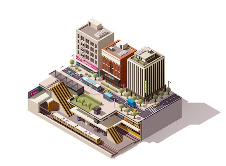 Isometric icon representing metropolitan station cutaway Stock Photo - Budget Royalty-Free & Subscription, Code: 400-08411888