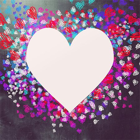 simsearch:400-05368603,k - Love background. Multicolored hearts on the blackboard Stock Photo - Budget Royalty-Free & Subscription, Code: 400-08412165