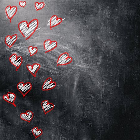 simsearch:400-05368603,k - Love background. Multicolored hearts on the blackboard Stock Photo - Budget Royalty-Free & Subscription, Code: 400-08412163