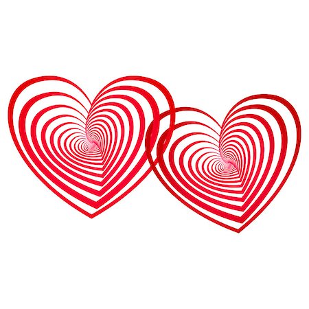 stylized linked red hearts, couple - love symbol, vector illustrations Stock Photo - Budget Royalty-Free & Subscription, Code: 400-08412308
