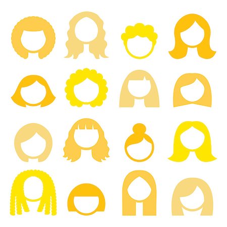 dreadlocks on old people - Vector icons set isolated on white - hairdresser, blonde hair Stock Photo - Budget Royalty-Free & Subscription, Code: 400-08412888
