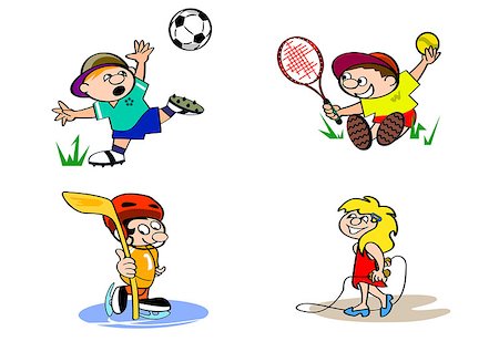 Vector illustration of a four children set Stock Photo - Budget Royalty-Free & Subscription, Code: 400-08413096