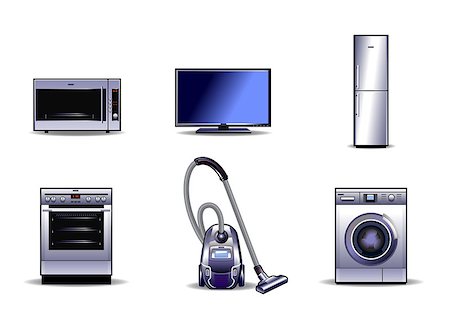 simsearch:400-04790475,k - Vector illustration of a household appliances set Stock Photo - Budget Royalty-Free & Subscription, Code: 400-08413112