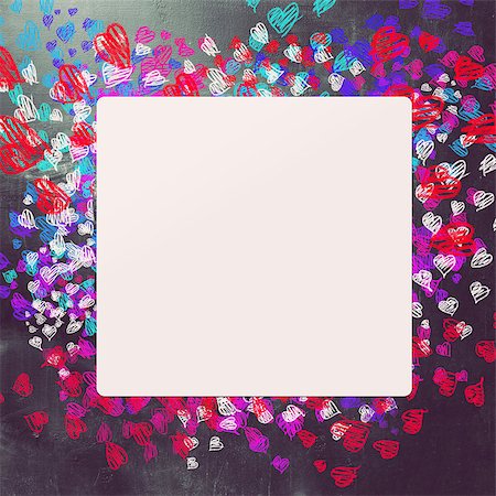 simsearch:400-05368603,k - Love background. Multicolored hearts on the blackboard Stock Photo - Budget Royalty-Free & Subscription, Code: 400-08413337