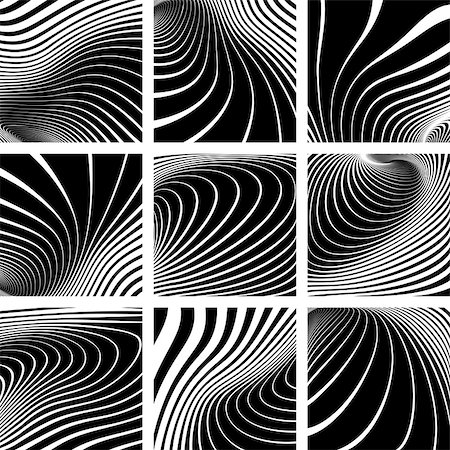 simsearch:400-04911879,k - Illusion of whirl movement. Lines patterns set. Vector art. Stock Photo - Budget Royalty-Free & Subscription, Code: 400-08413547