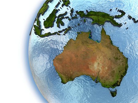 simsearch:400-08401820,k - Planet Earth with embossed continents and country borders. Australia. Elements of this image furnished by NASA. Photographie de stock - Aubaine LD & Abonnement, Code: 400-08427059