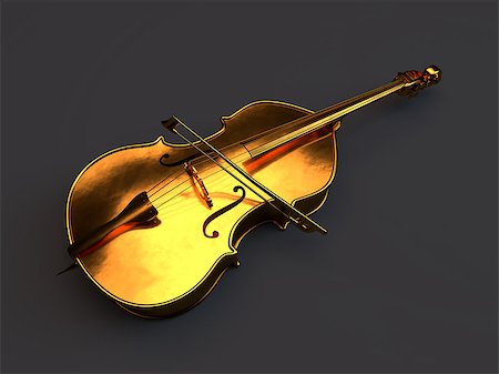 double bass and cello photography - Golden cello standing in a black studio Stock Photo - Budget Royalty-Free & Subscription, Code: 400-08427191