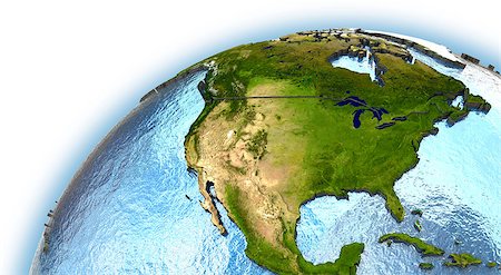 simsearch:400-08401820,k - North America on planet Earth with embossed continents and country borders. Elements of this image furnished by NASA. Photographie de stock - Aubaine LD & Abonnement, Code: 400-08427628