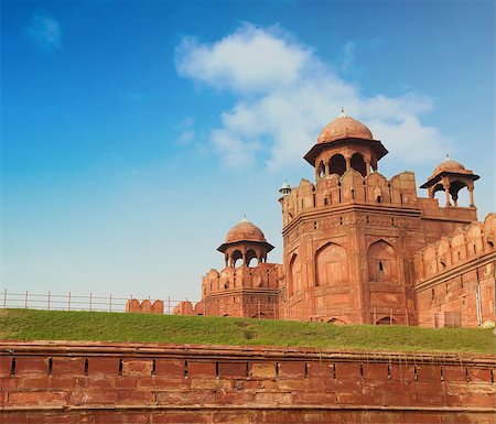 View of Lal Qila - Red Fort in Delhi, India Stock Photo - Budget Royalty-Free & Subscription, Code: 400-08428658