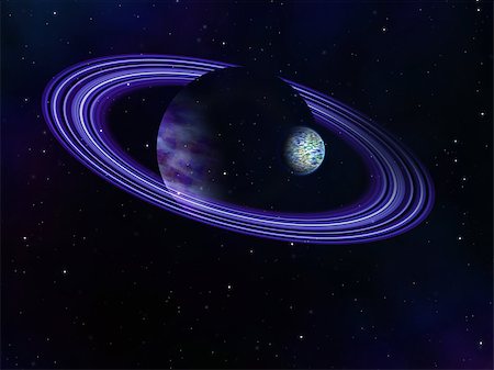 Space background with purple planet with rings. Stock Photo - Budget Royalty-Free & Subscription, Code: 400-08428954