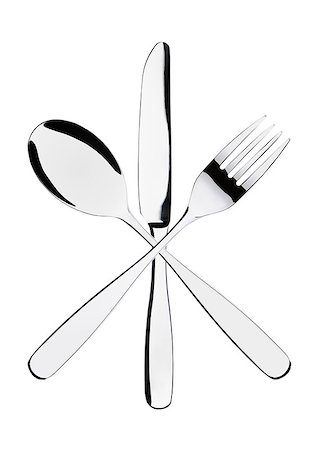 simsearch:400-06076985,k - Cutlery set with Fork, Knife and Spoon isolated on white background Stock Photo - Budget Royalty-Free & Subscription, Code: 400-08430007