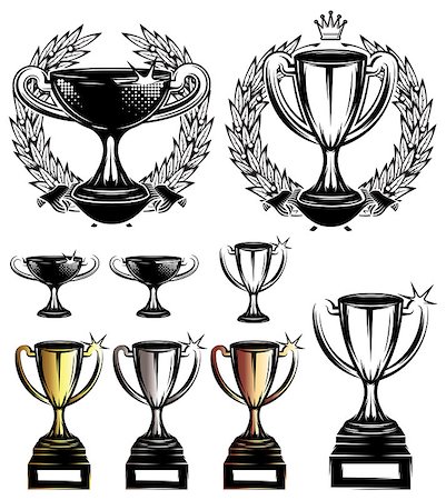 simsearch:400-07499775,k - set of vector sport templates with sports cups and laurel wreaths Stock Photo - Budget Royalty-Free & Subscription, Code: 400-08430093