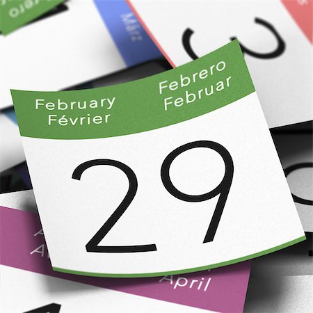 Calendar where it's written february 29th with a blue thumbtack, leap year day image Stock Photo - Budget Royalty-Free & Subscription, Code: 400-08432829