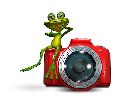 simsearch:400-04912667,k - Illustration of green frog on a red camera Stock Photo - Budget Royalty-Free & Subscription, Code: 400-08433464