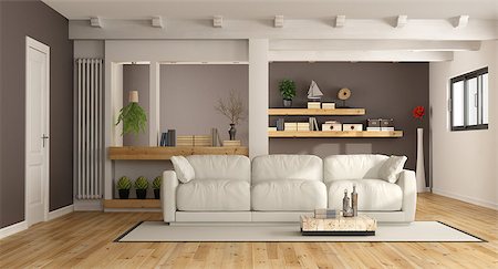 simsearch:400-07513835,k - Modern living room with white couch on carpet - 3D Rendering Foto de stock - Super Valor sin royalties y Suscripción, Código: 400-08433613