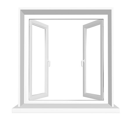 simsearch:400-07820254,k - Opened window. Isolated on white background Stock Photo - Budget Royalty-Free & Subscription, Code: 400-08433679