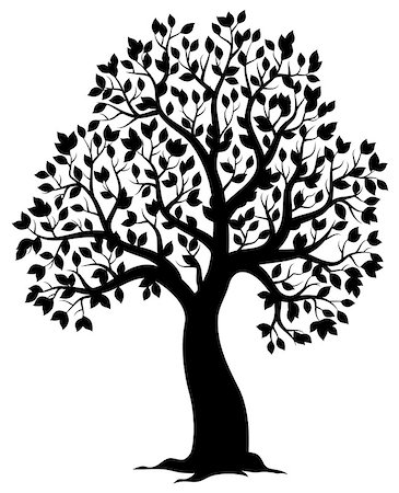 simsearch:400-05885713,k - Silhouette of leafy tree theme 3 - eps10 vector illustration. Stock Photo - Budget Royalty-Free & Subscription, Code: 400-08433800
