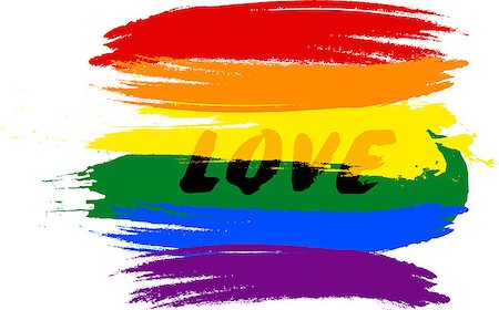 Brush stokes of bisexual rainbow flag with text saying Love Stock Photo - Budget Royalty-Free & Subscription, Code: 400-08494793