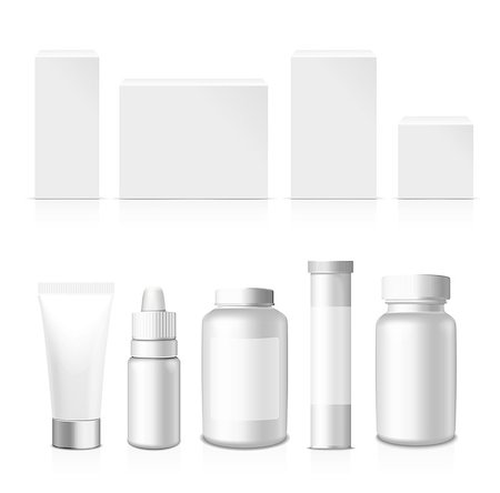 pills vector - Realistic Tubes, Jar And Package. Packing White Cosmetics And Medicines Isolated On White Background. You Can Use It For Tube Of Creams, Medication, Chemical, Gel,  Ointments Or Any Other Product Stock Photo - Budget Royalty-Free & Subscription, Code: 400-08494973