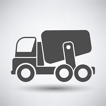simsearch:400-08791419,k - Concrete mixer icon on gray background with round shadow. Vector illustration. Stock Photo - Budget Royalty-Free & Subscription, Code: 400-08495908
