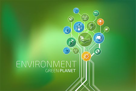 Ecology infographic elements and icons tree. Environment, Green Planet Stock Photo - Budget Royalty-Free & Subscription, Code: 400-08496757
