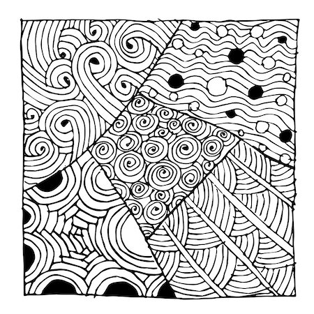 simsearch:400-08499976,k - Zentangle ornament, sketch for your design. Vector illustration Stock Photo - Budget Royalty-Free & Subscription, Code: 400-08496795