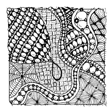 floral tattoo - Zentangle ornament, sketch for your design. Vector illustration Stock Photo - Budget Royalty-Free & Subscription, Code: 400-08496790