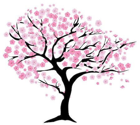 simsearch:400-04882926,k - vector illustration of a cherry tree in blossom Stock Photo - Budget Royalty-Free & Subscription, Code: 400-08497008