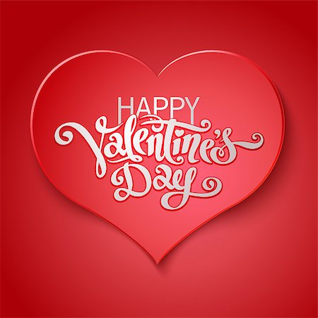 Valentine Day postcard concept template. Vector illustration. Stock Photo - Budget Royalty-Free & Subscription, Code: 400-08497054