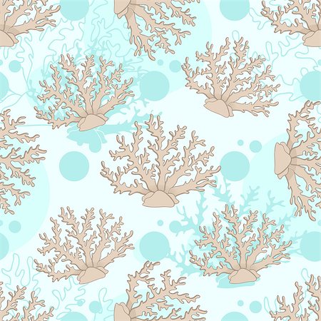 Vector seamless pattern with beige coral. Good for textile, wallpapers, paper for art and craft. Stock Photo - Budget Royalty-Free & Subscription, Code: 400-08498444