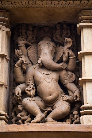 elephant god - Carving of Ganesha on temple at Khajuraho, India Stock Photo - Budget Royalty-Free & Subscription, Code: 400-08498464