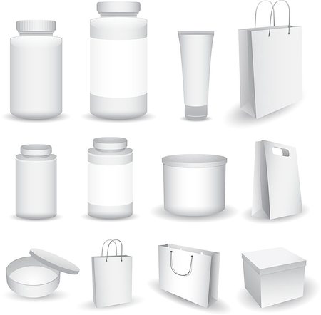 pills vector - Vector Blank Big Set of Plastic Packaging Bottles with Cap for Cosmetics, Vitamins, Pills, Capsules, boxes and bags isolated on white Stock Photo - Budget Royalty-Free & Subscription, Code: 400-08499155