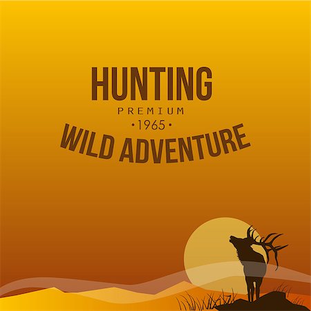 simsearch:400-08348524,k - Hunting Adventure. Vector illustration Poster Trip collection Stock Photo - Budget Royalty-Free & Subscription, Code: 400-08499599