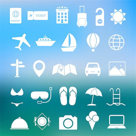 simsearch:400-07114343,k - Simple summer and travel icon set vector Stock Photo - Budget Royalty-Free & Subscription, Code: 400-08491955
