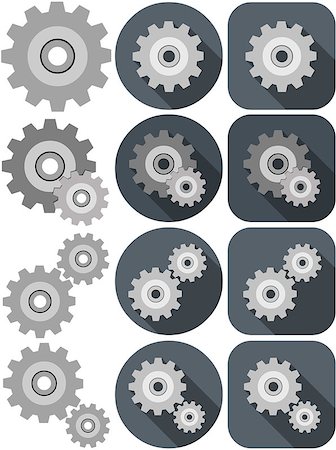 A vector illustration pack of settings icon made with wheels. Photographie de stock - Aubaine LD & Abonnement, Code: 400-08493471