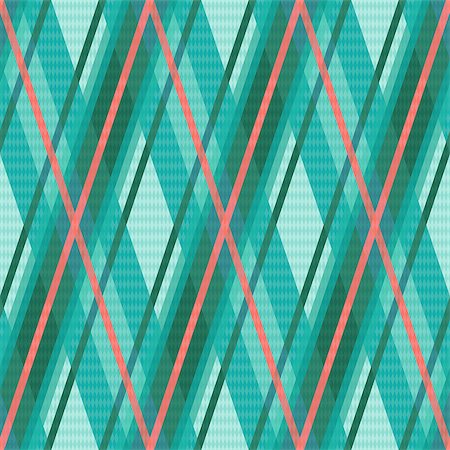 simsearch:400-07215658,k - Seamless rhombic vector colorful pattern mainly in turquoise and red charming colors Stock Photo - Budget Royalty-Free & Subscription, Code: 400-08504043