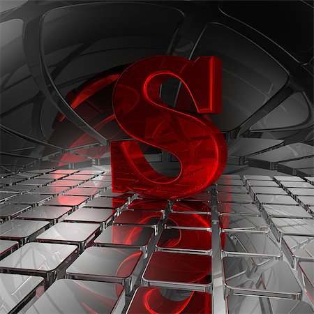drizzd (artist) - red uppercase letter s in futuristic space - 3d illustration Stock Photo - Budget Royalty-Free & Subscription, Code: 400-08504159