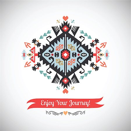 Vector colorful decorative element on native ethnic style Stock Photo - Budget Royalty-Free & Subscription, Code: 400-08504289