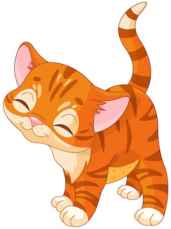 Illustration of cute red kitten Stock Photo - Budget Royalty-Free & Subscription, Code: 400-08504488