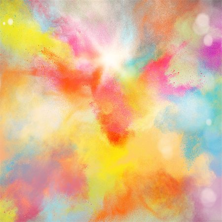 Background of burst of bright colored powders Stock Photo - Budget Royalty-Free & Subscription, Code: 400-08506226